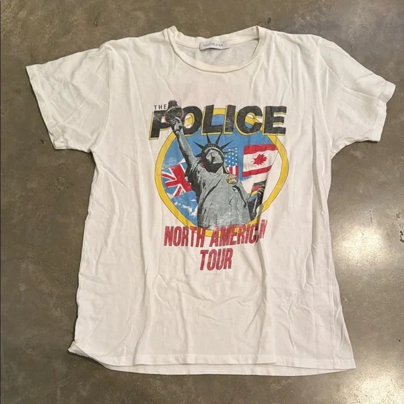 DAYDREAMER - White Graphic T-Shirt with Tour Print - Picture 1 of 5